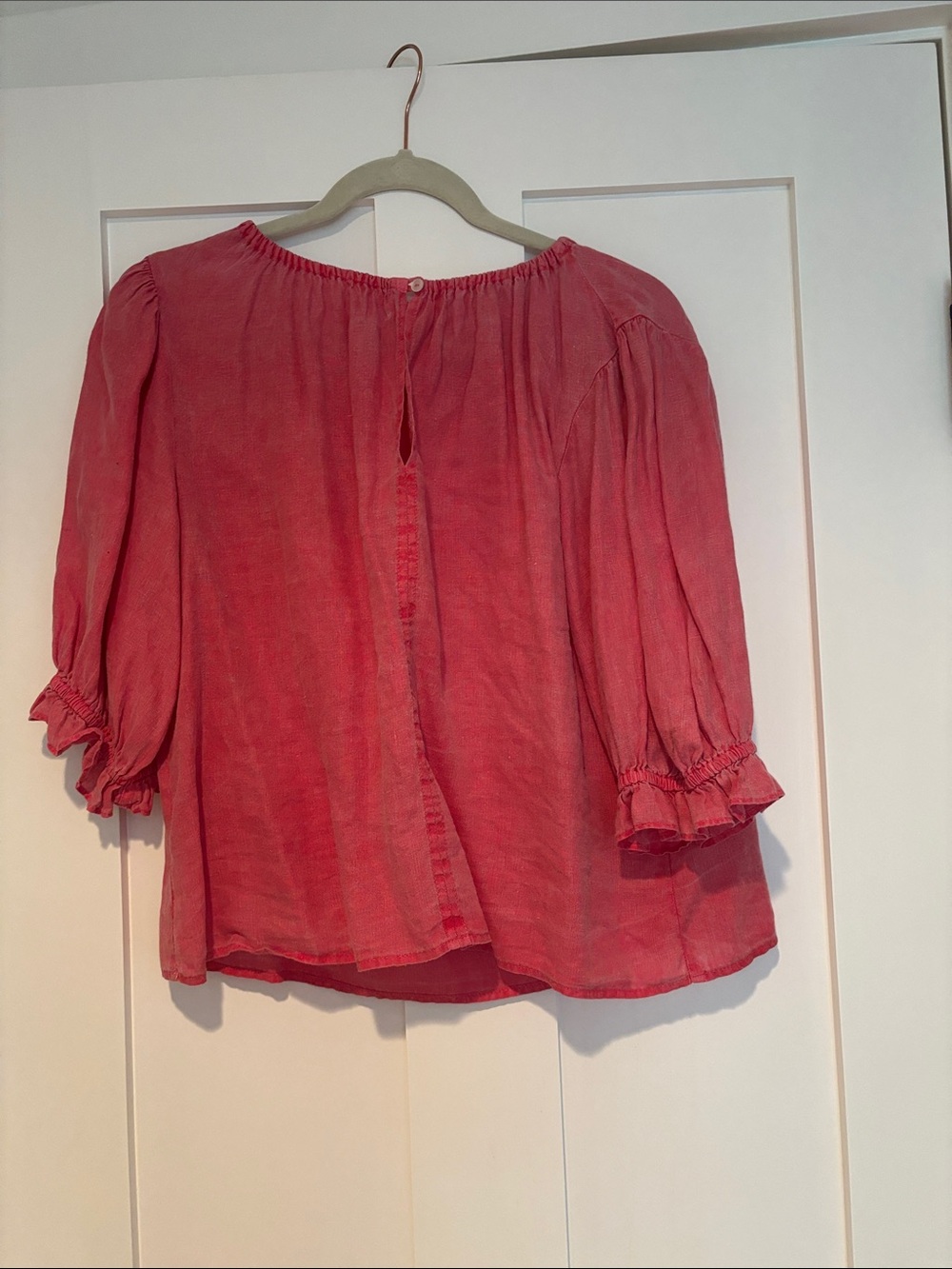 Velvet by Graham & Spencer Coral Pink Peasant Blouse